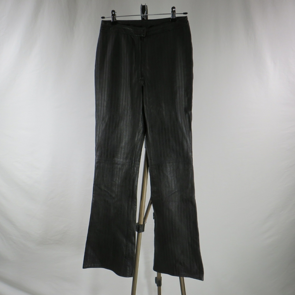 Vintage Wilsons Pelle Studio Black Leather Pants Size 4 Y2K Biker